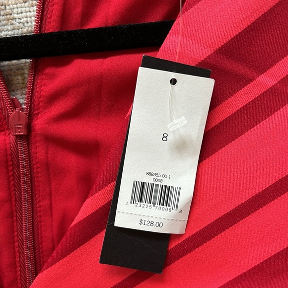 NWT Banana Republic Red Striped A-Line Dress 8 - Picture 3 of 5